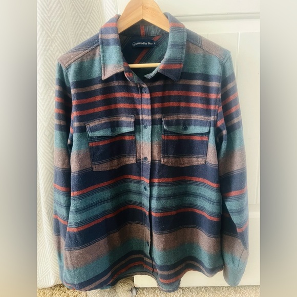 United By Blue Striped Flannel Button Down Shirt Size M - Picture 6 of 8